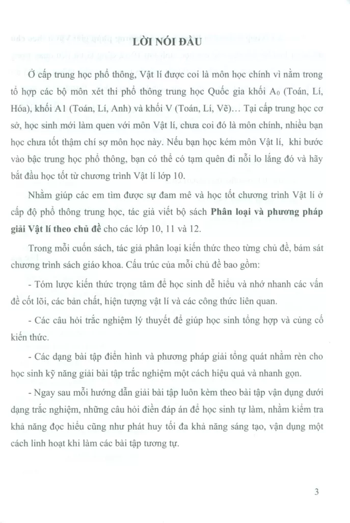PHÂN LOẠI VÀ PHƯƠNG PHÁP GIẢI BÀI TẬP VẬT LÍ LỚP 10 THEO CHỦ ĐỀ (Dùng cho học sinh lớp 10 và ôn thi THPT Quốc gia)